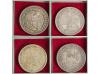CHILE. Lote 4 monedas 1 Peso. 1868, 1881, 1882 y 1927. AR. A