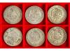 MÉXICO. Lote 6 monedas 8 Reales. 1891 a 1894. AR. DURANGO: 1