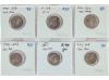 REPÚBLICA ROMANA. Lote 6 monedas Denario. CAECILIA (2), CALI