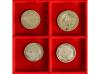 BOLIVIA. Lote 3 monedas 1/4 Melgarejo y 1 medalla. 1852 y 18
