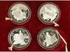 CHINA. Lote 3 set 4 monedas 5 Yuan. 1984-1986. AR. People´ s