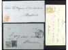HISTORIA POSTAL. 1865-1885. Lote compuesto por 4 cartas y un