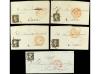 ✉ ESPAÑA. Ed. 1A (10). 1850. CONJUNTO de 10 cartas con el 6 