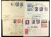 ESPAÑA. Diez cartas,1 frontal y 1 tarjeta postal con sellos 