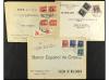 ✉ ESPAÑA. 1938-9. 4 cartas y 1 frontal con distintas censura