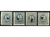 ° ESPAÑA. Ed. 234 (4). 15 cts. verde. 4 sellos con taladro e