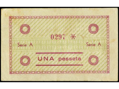 CATALUNYA. 1 Pesseta. Juliol 1937. C.M. de LA POBLA DE MONTO
