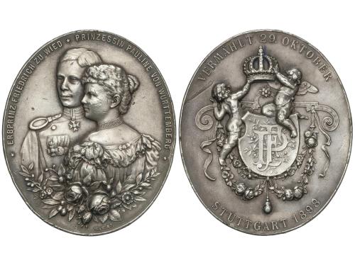 ESTADOS ALEMANES. Medalla Matrimonio Wilhelm Friedrich con P