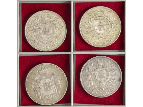PORTUGAL. Lote 4 monedas 1.000 reis y 1 Escudo (3). 1899, 19