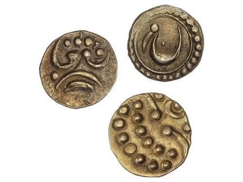 INDIA. Lote 3 monedas tipo Fanam. AU. A EXAMINAR. EBC- a EBC