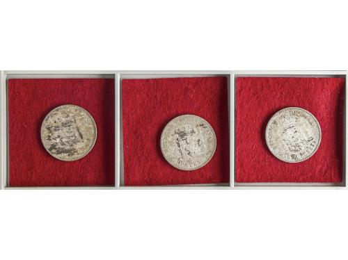ALFONSO XIII. Lote 3 monedas 1 Peseta. 1900, 1903 y 1904. 19