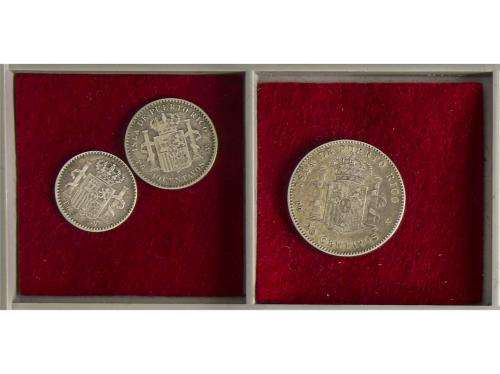ALFONSO XIII. Lote 3 monedas 5, 10 y 20 Centavos de Peso. 18
