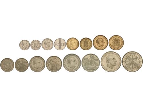 ESTADO ESPAÑOL. Serie 8 monedas 10 Céntimos a 100 Pesetas. (