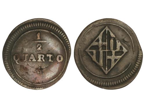 OCUPACIÓN NAPOLEÓNICA de CATALUNYA. 1/2 Cuarto. BARCELONA. 1