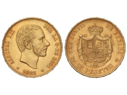 ALFONSO XII. 25 Pesetas. 1882/1 (*18-82). M.S.-M. 8,05 grs. 