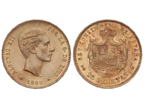 ALFONSO XII. 25 Pesetas. 1880 (*18-80). M.S.-M. 8,05 grs. AU