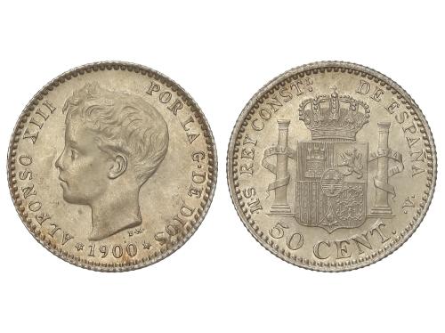 ALFONSO XIII. 50 Céntimos. 1900 (*0-0). S.M.-V. AC-45. EBC. 