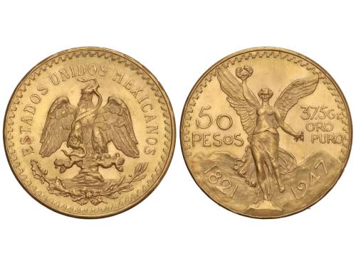 MÉXICO. 50 Pesos. 1947. 41,65 grs. AU (900). Reacuñación ofi