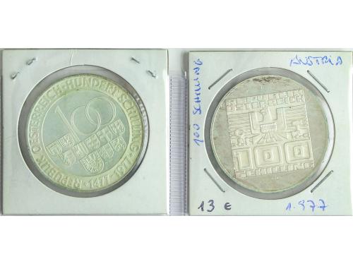 AUSTRIA. Lote 11 monedas 100 Schilling. 1974 a 1977. AR (640