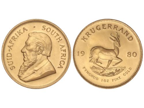 SUDÁFRICA. Krugerrand. 1980. 33,91 grs. AU (917). Fr-B1; KM-