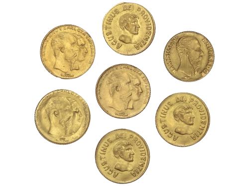 MÉXICO. Lote 7 mini medallas. Peso total de 2,67 grs. AU (50