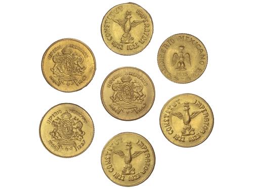 MÉXICO. Lote 7 mini medallas. Peso total de 2,67 grs. AU (50