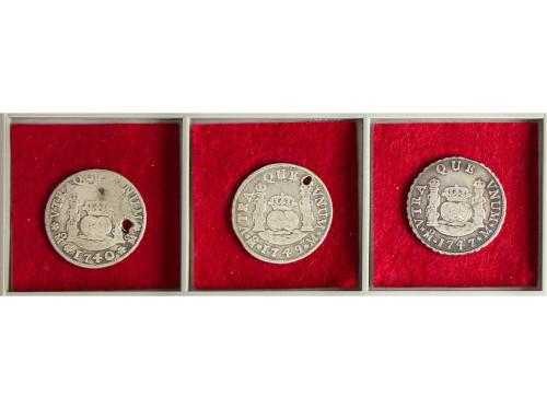 LOTES y COLECCIONES. Lote 3 monedas 2 Reales. 1740, 1747 y 1