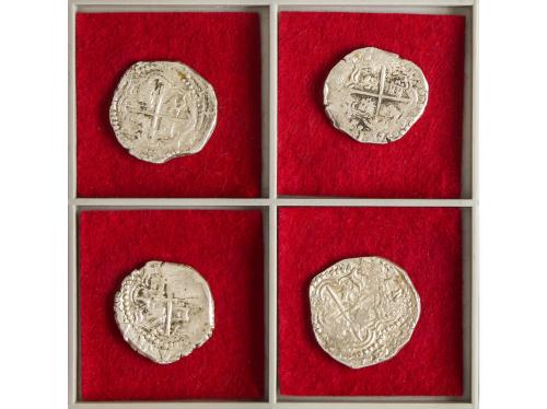 LOTES y COLECCIONES. Lote 4 monedas Macuquinas. MONARQUÍA HI