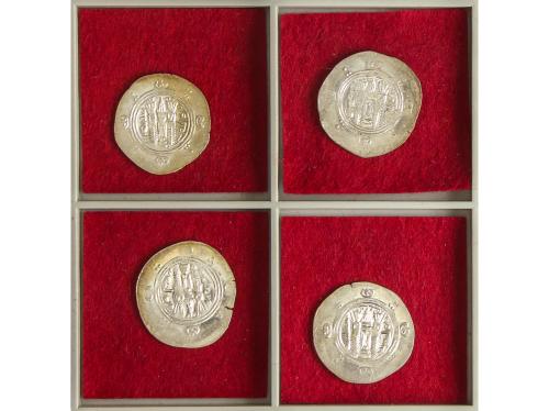 ABASIDAS. Lote 4 monedas Hemidracmas. ANÓNIMAS tipo AFZUT. T