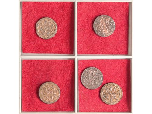 FERNANDO VII. Lote 5 monedas 2 Maravedís. 1828 a 1831. SEGOV