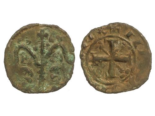 REINO DE LEÓN. Óbolo. ALFONSO IX. LEÓN?. Anv.: Cruz con vene