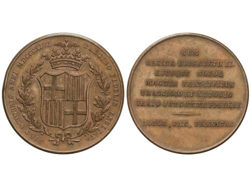 ISABEL II. Medalla Boda Isabel II. 1846. BARCELONA. Anv.: DI