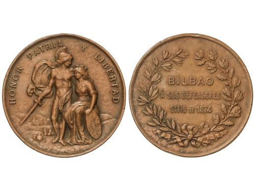 CONDECORACIONES ESPAÑOLAS. Bilbao a sus Defensores. 1874. An
