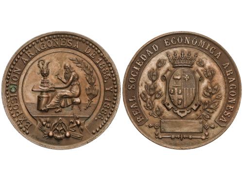ALFONSO XII. Medalla Exposición Aragonesa de 1885 y 1886. RE