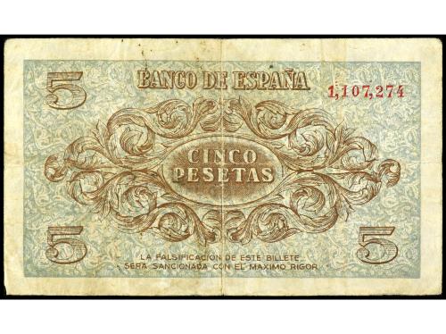 ESTADO ESPAÑOL. 5 Pesetas. 21 Noviembre 1936. (Algo sucio). 