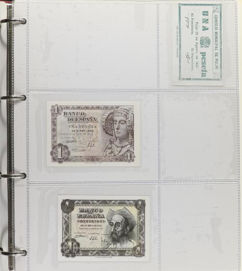 Lote Alrededor 90 billetes. 1940 a 1992. Destaca: 5 Pesetas 