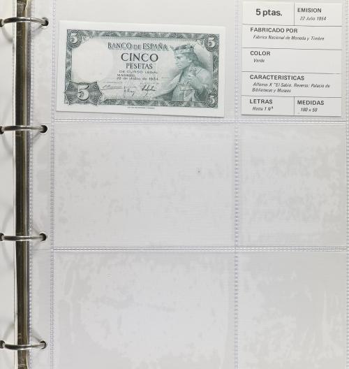 Lote Alrededor 90 billetes. 1940 a 1992. Destaca: 5 Pesetas 