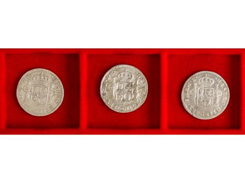 CARLOS III. Lote 3 monedas 2 Reales. 1774. J.R. POTOSI. AC-7