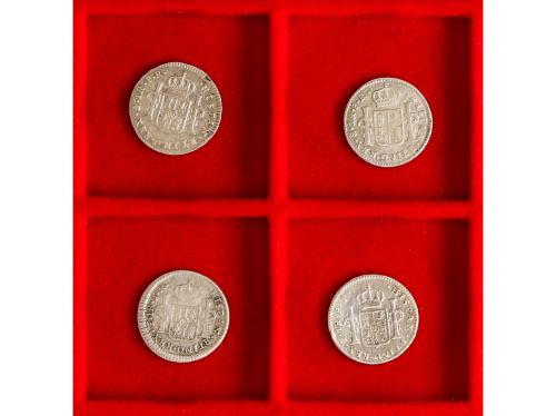 LOTES y COLECCIONES. Lote 4 monedas 1 Real. 1776, 82, 90, 99