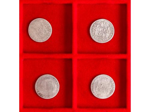 CARLOS III. Lote 4 monedas 1 Real. 1773 (2), 76, 78. POTOSÍ.