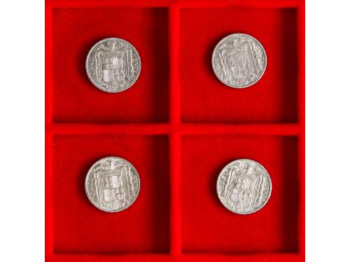 ESTADO ESPAÑOL. Lote 4 monedas 5 Céntimos. 1953. AC-4. SC- a