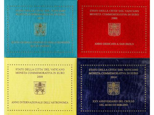VATICANO. Lote 11 monedas 2 Euros y 10 medallas. 2008 a 2014