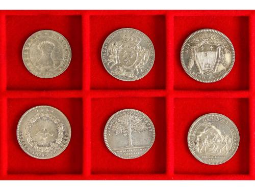 FRANCIA. Lote 6 Jetones. 1657 a 1740. AR. Todos diferentes. 
