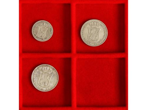 ISABEL II. Lote 3 monedas 20 y 40 Céntimos de Escudo (2). 18