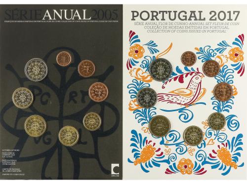 PORTUGAL. Lote 24 sets y 21 monedas 100 a 1000 Escudos. 1985