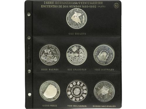 JUAN CARLOS I. Lote 14 monedas. 1991. AR. I SERIE IBEROAMERI