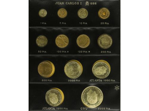 JUAN CARLOS I. Lote alrededor 100 monedas 1 a 2000 Pesetas y