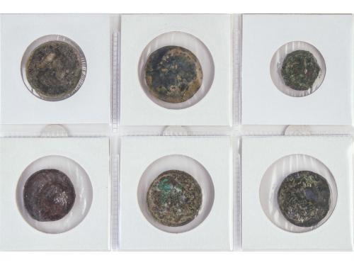 MONEDAS HISPÁNICAS. Lote 6 monedas As y Semis. AE. Incluye I