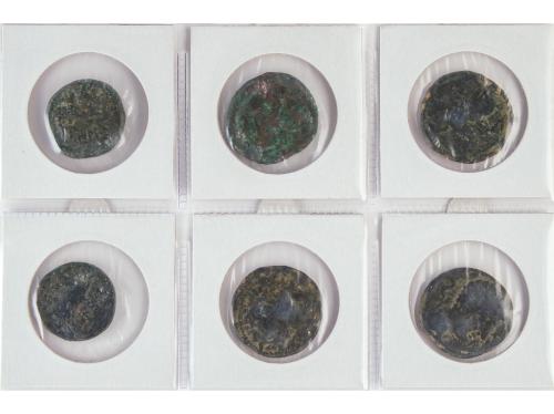 MONEDAS HISPÁNICAS. Lote 6 monedas As. AE. Incluye ALAUN; BA
