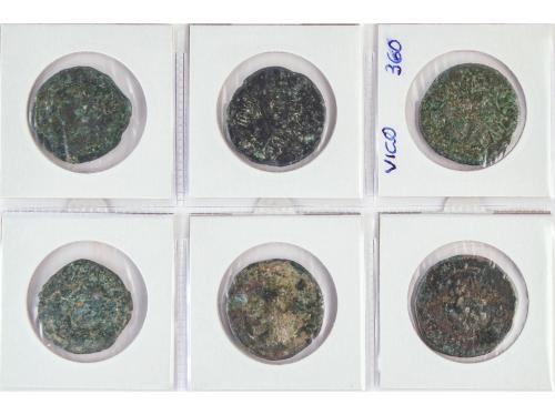 MONEDAS HISPÁNICAS. Lote 6 monedas As. AE. Incluye CALAGURRI